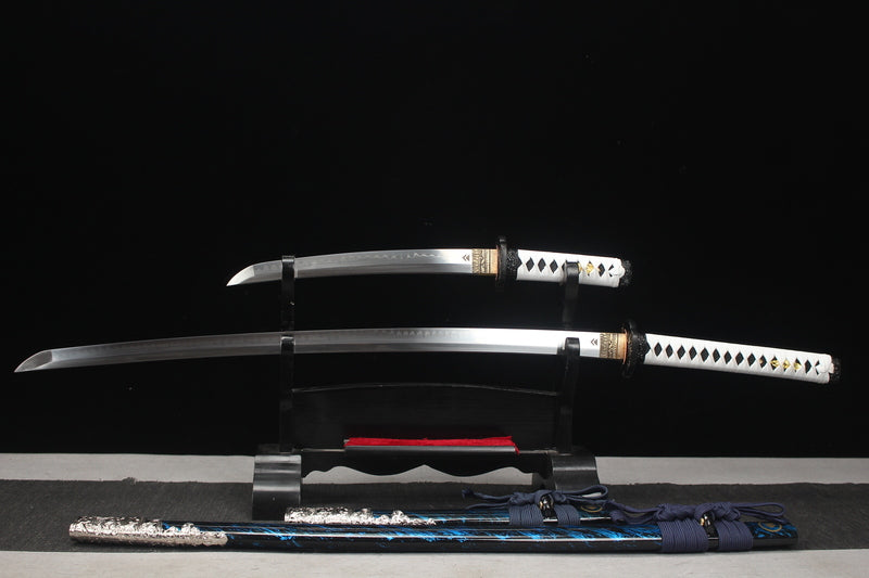 Game and Anime Peripheral Series - Handmade T10 Steel Blade Fully Ground Zinc Alloy Knife Set Ghost of Tsushima