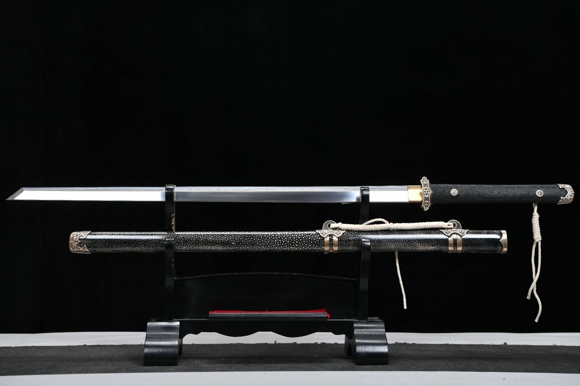 1500 New Handmade Long 26" T10 Burnished Blade Chinese Sharpened Tang Cross Knife - Small Tang Knife