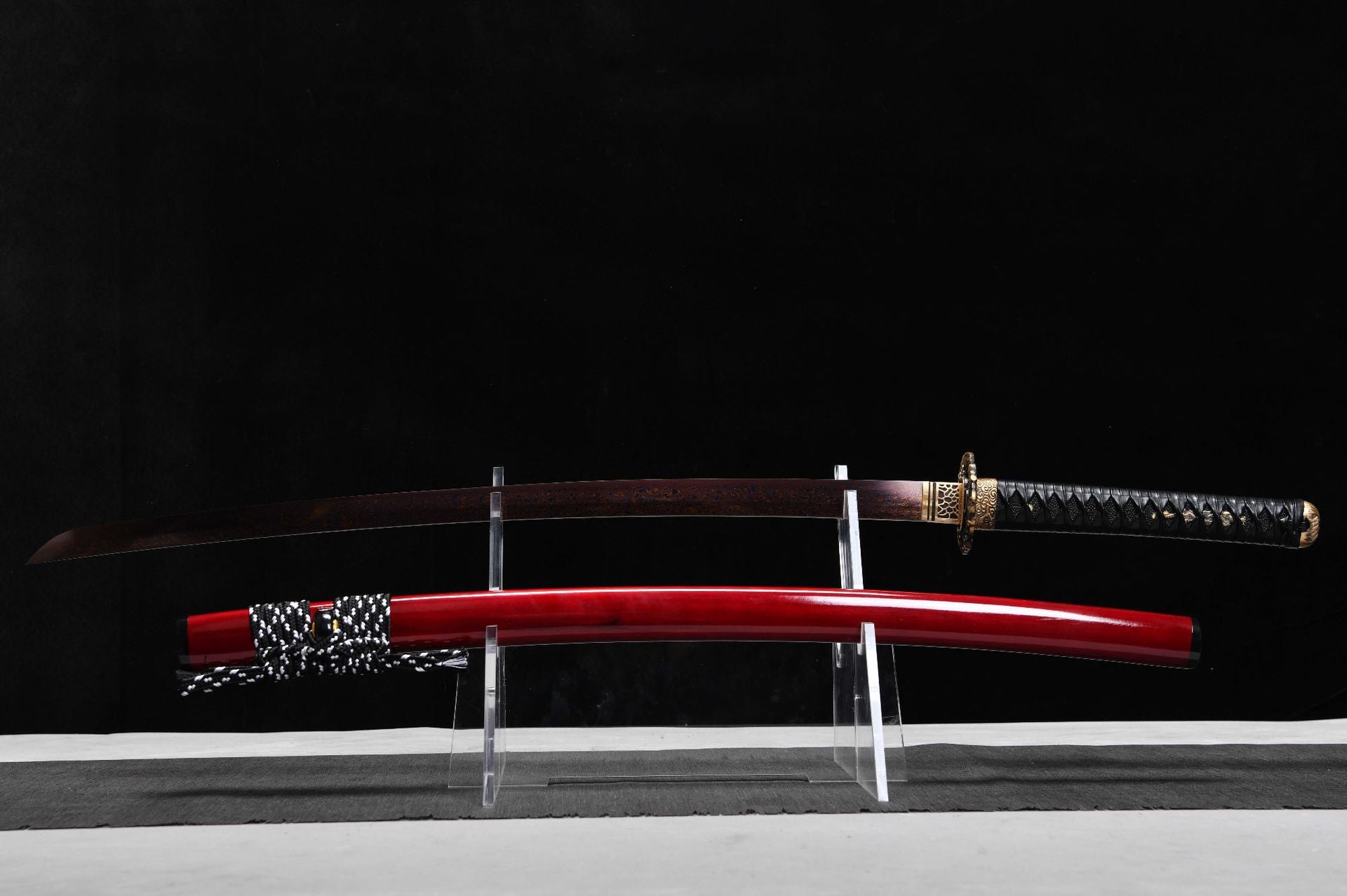 760 New Handmade Long 26-inch Tortoise Patterned Patterned Steel Baked Blue and Purple Samurai Sword - Irisu Ryu Beat Sword