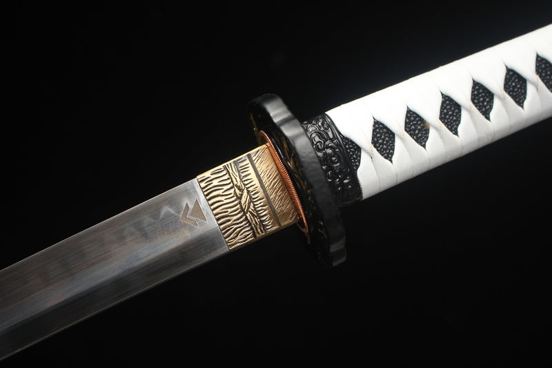 Game and animation peripheral series - handmade version T10 steel burning blade fully ground zinc alloy knife set Ghost of Tsushima (long)