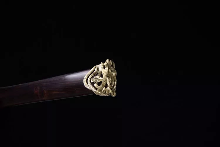 2300 New 28-inch Feather Patterned Floral Steel Han Sword - Golem Han Sword