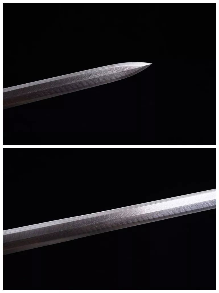 2300 New 28-inch Feather Patterned Floral Steel Han Sword - Golem Han Sword