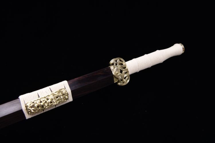 2300 New 28-inch Feather Patterned Floral Steel Han Sword - Golem Han Sword