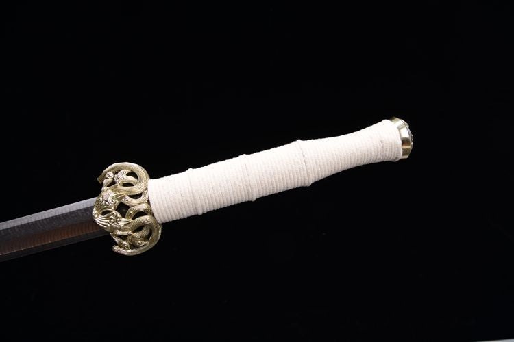 2300 New 28-inch Feather Patterned Floral Steel Han Sword - Golem Han Sword