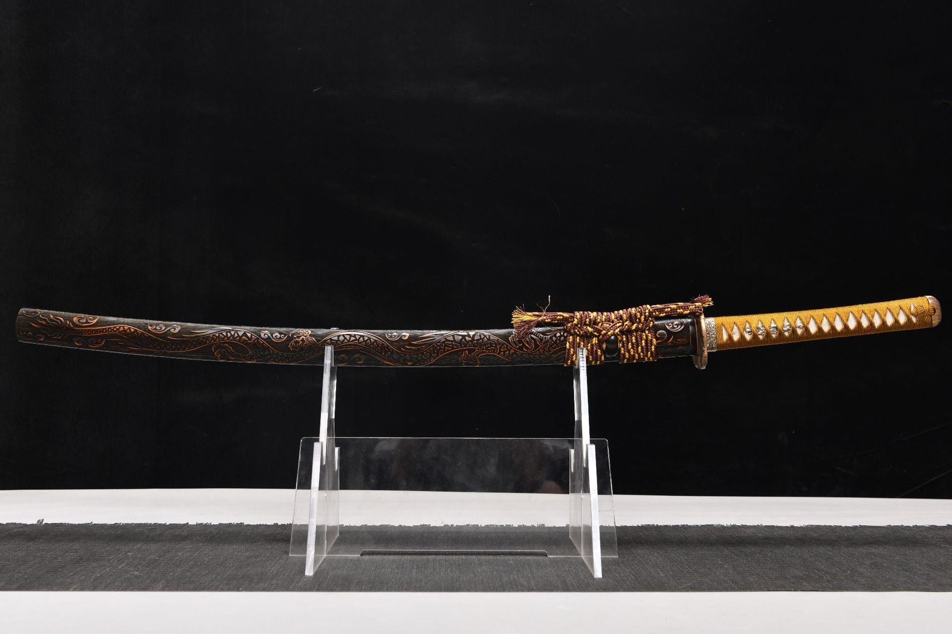 New Handcrafted Long 26-inch patterned steel burnt blade True Horizontal Hand Shishangken samurai Sword - Zhong Kui Subduing Demon Slaying Sword