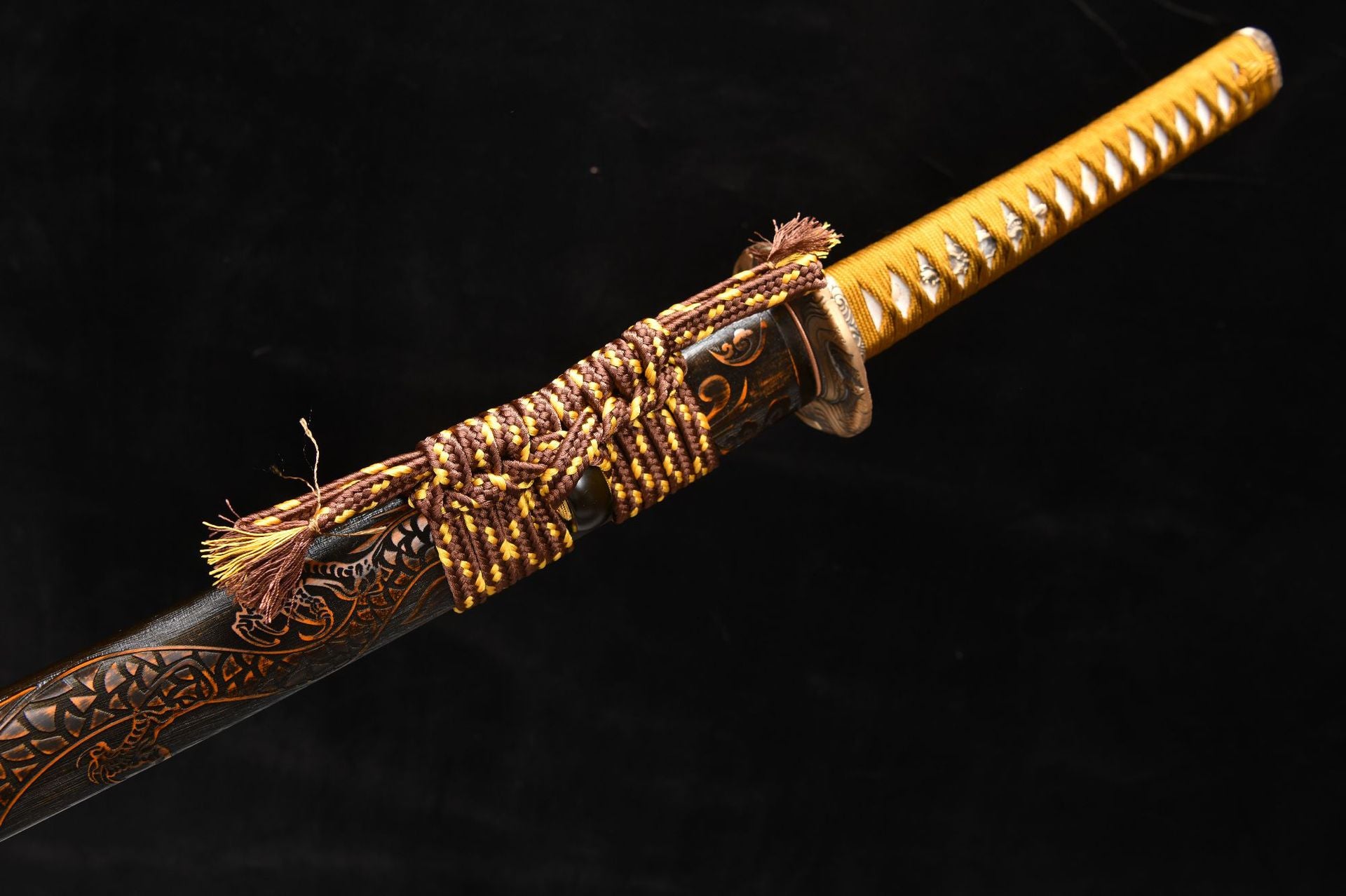 New Handcrafted Long 26-inch patterned steel burnt blade True Horizontal Hand Shishangken samurai Sword - Zhong Kui Subduing Demon Slaying Sword