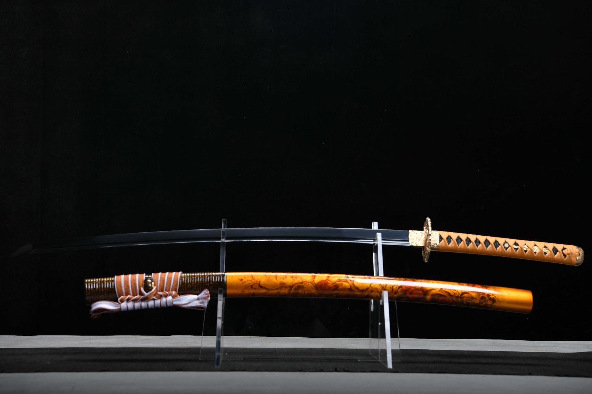 26-inch Pure Copper-Framed High-Manganese Steel Blackened Katana - Iruyun Ryu Uchika