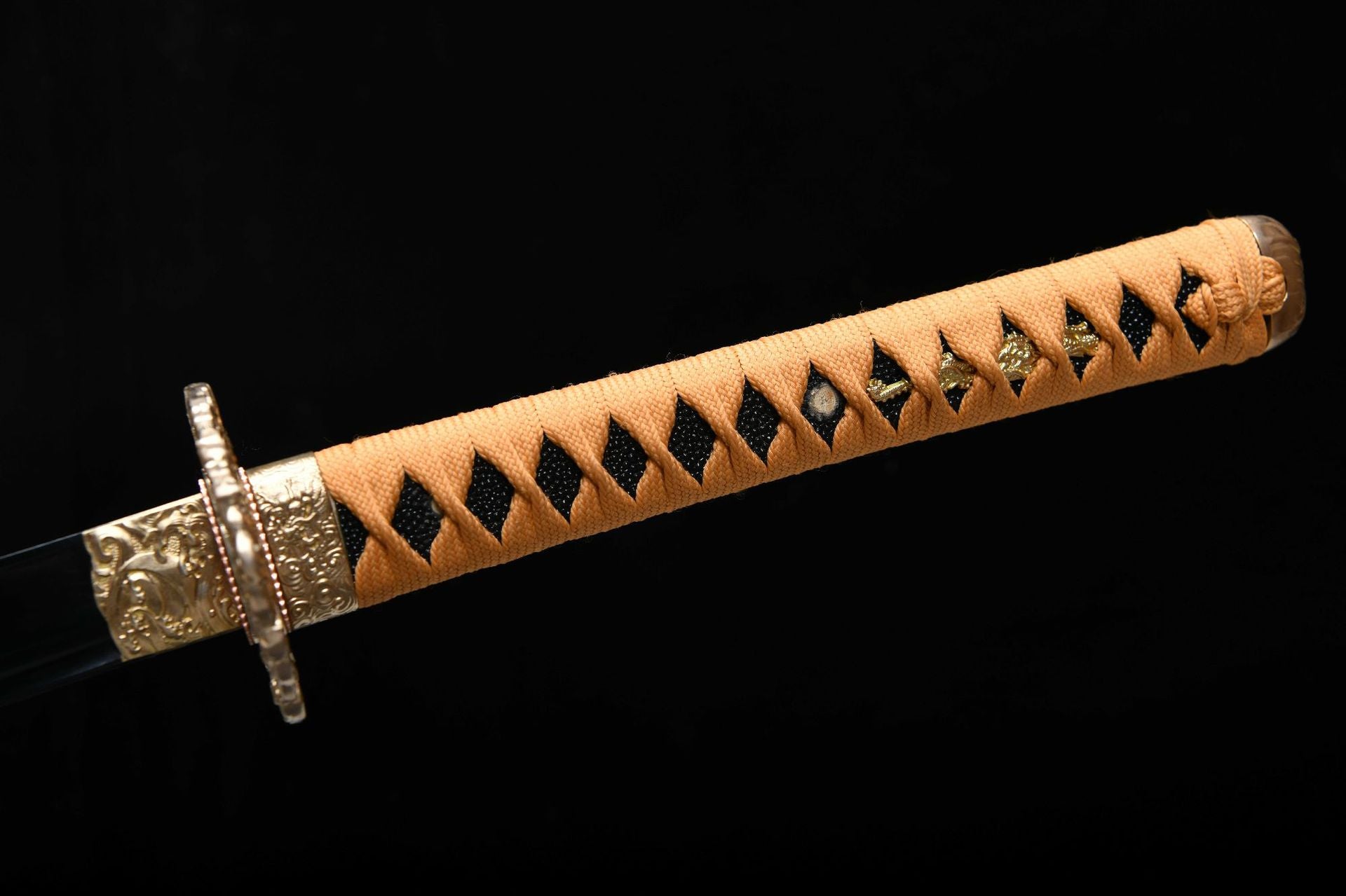 26-inch Pure Copper-Framed High-Manganese Steel Blackened Katana - Iruyun Ryu Uchika