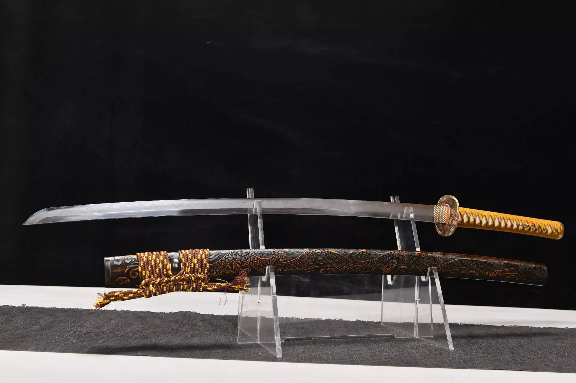 New Handcrafted Long 26-inch patterned steel burnt blade True Horizontal Hand Shishangken samurai Sword - Zhong Kui Subduing Demon Slaying Sword