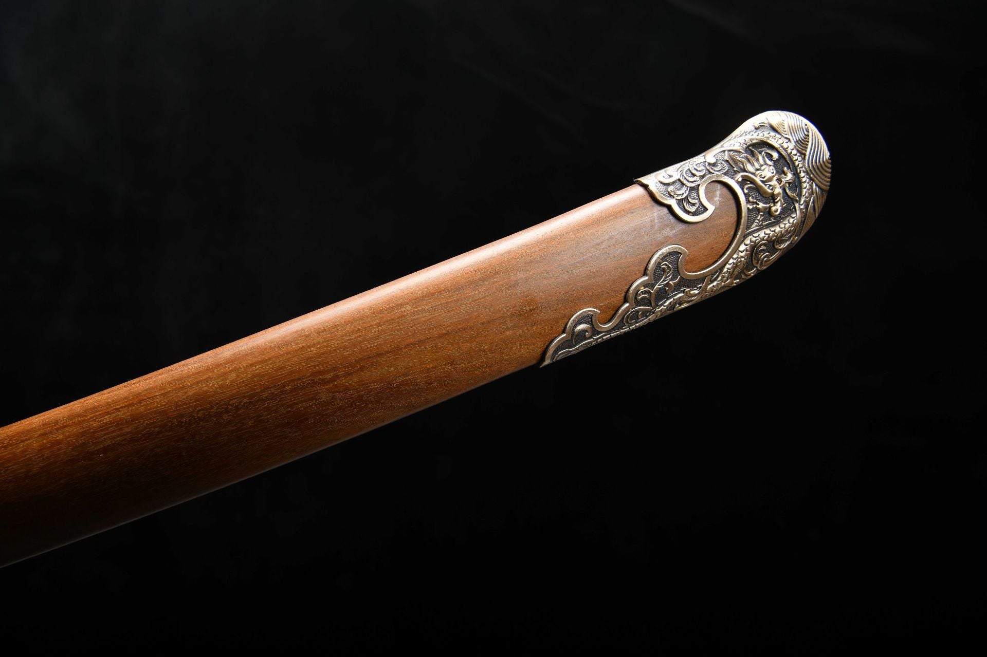 The new handcrafted long 26-inch patterned steel burned-blade fighting and polishing knife - Water Dragon Feather Knife