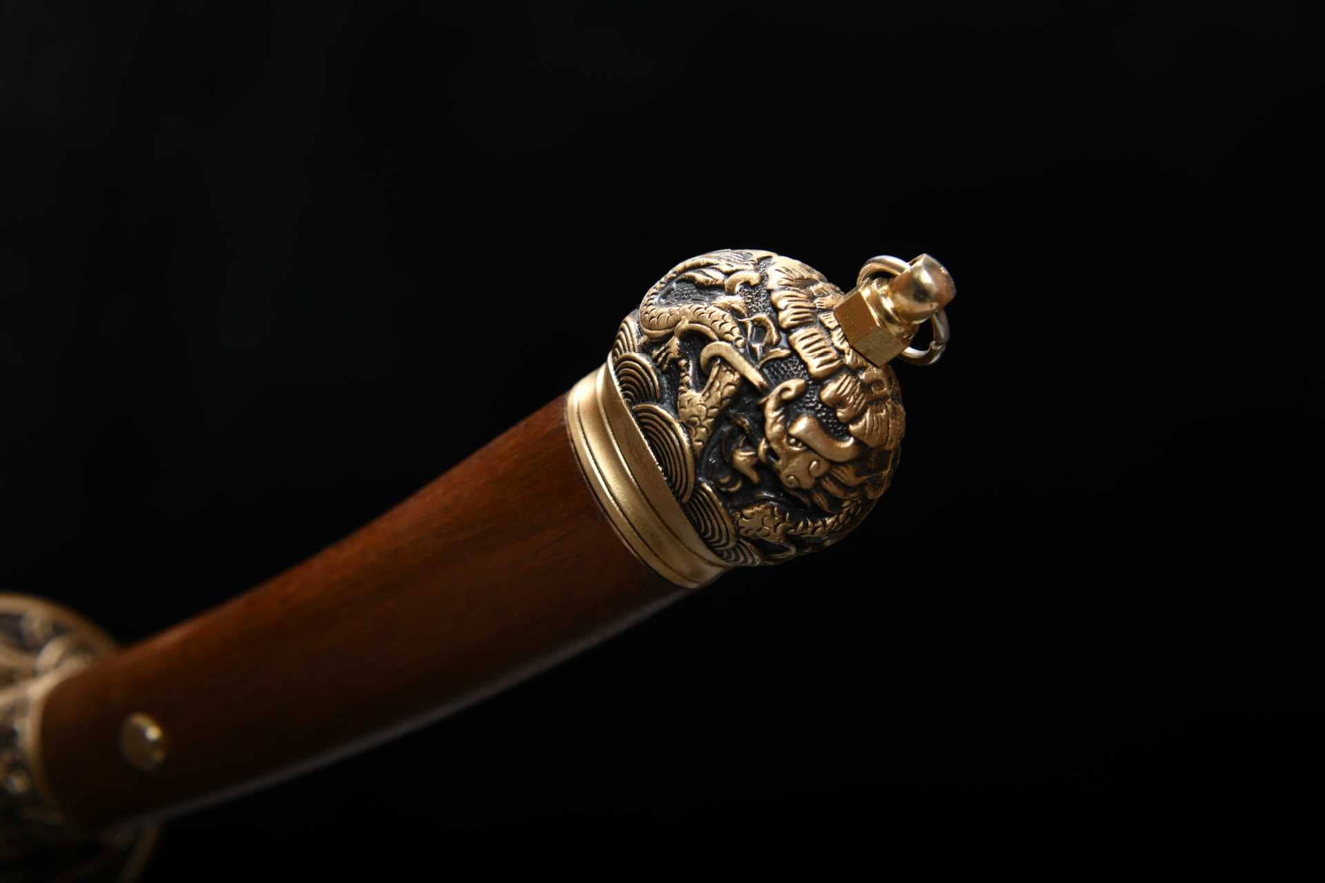 The new handcrafted long 26-inch patterned steel burned-blade fighting and polishing knife - Water Dragon Feather Knife
