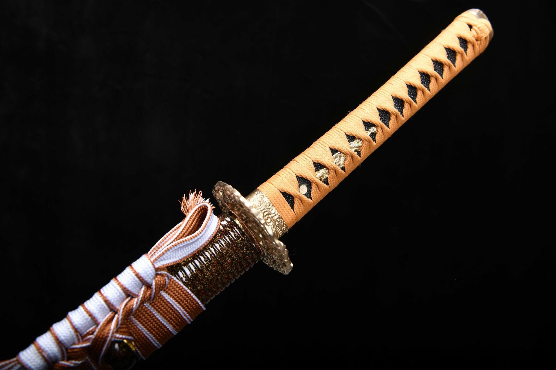 26-inch Pure Copper-Framed High-Manganese Steel Blackened Katana - Iruyun Ryu Uchika