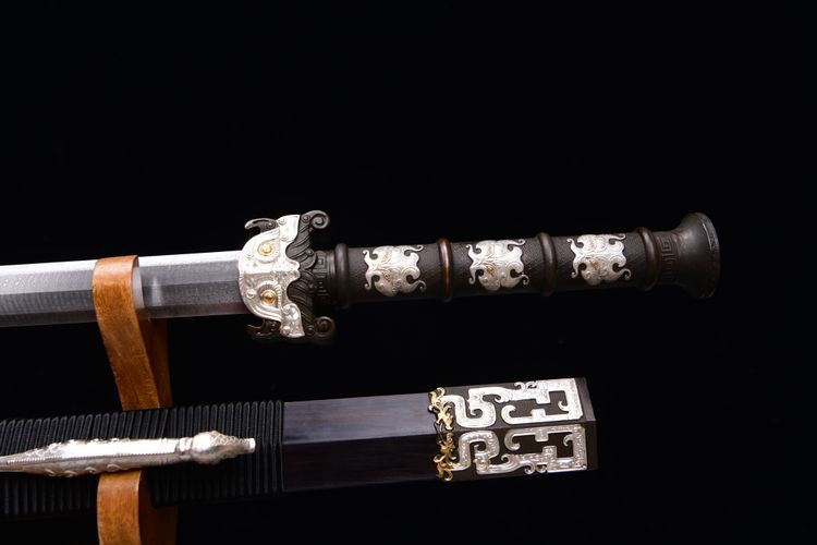 2600 New 28-inch Han Sword with Ladder Patterned Patterned Steel--Kui Long Han Sword
