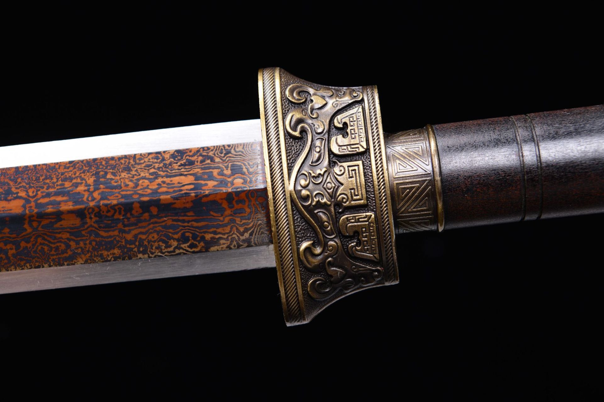 800 New Specials Long 24" Patterned Steel Warring States Sword - Cao Cao Sword