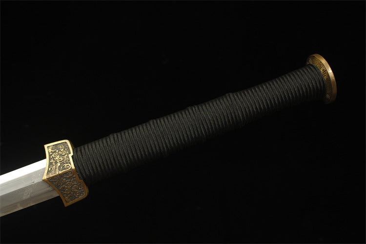 1900 Long 28-inch Flat Hilt Dragon Bone Han Sword