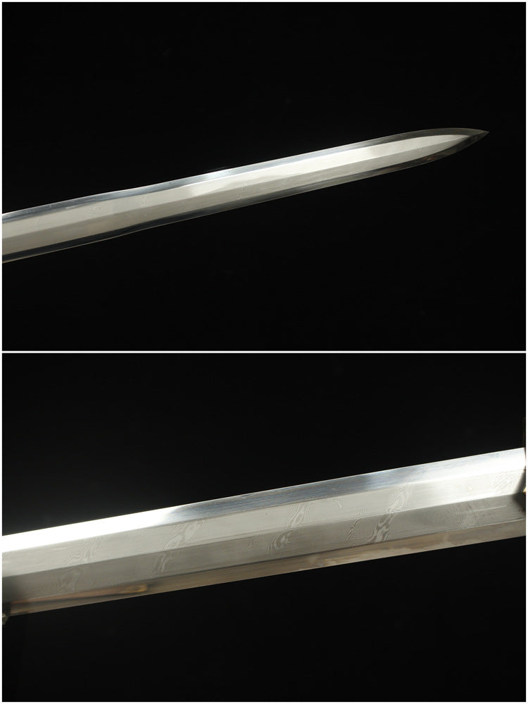 1900 Long 28-inch Flat Hilt Dragon Bone Han Sword