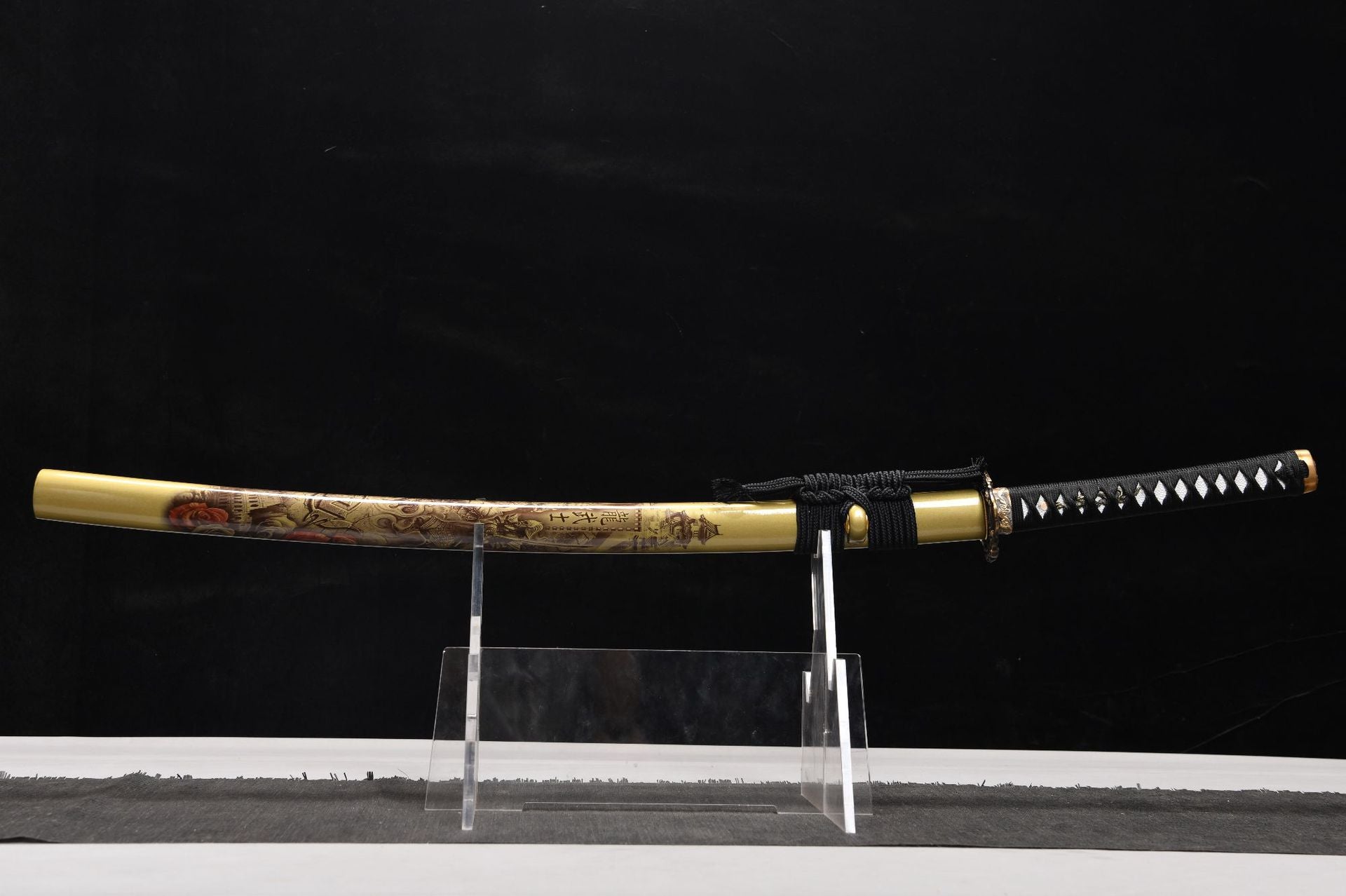 26-inch Patterned Steel Burnished Blade True Yokote Shisouken Samurai Sword - Dragon Samurai Sword Fighting