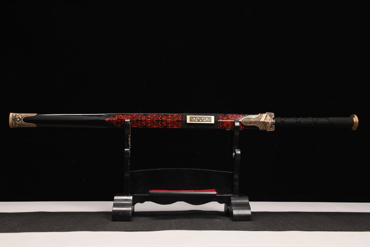 1300 New 28 inch Patterned Steel Burnt Edge Han Sword--Fulong Han Sword