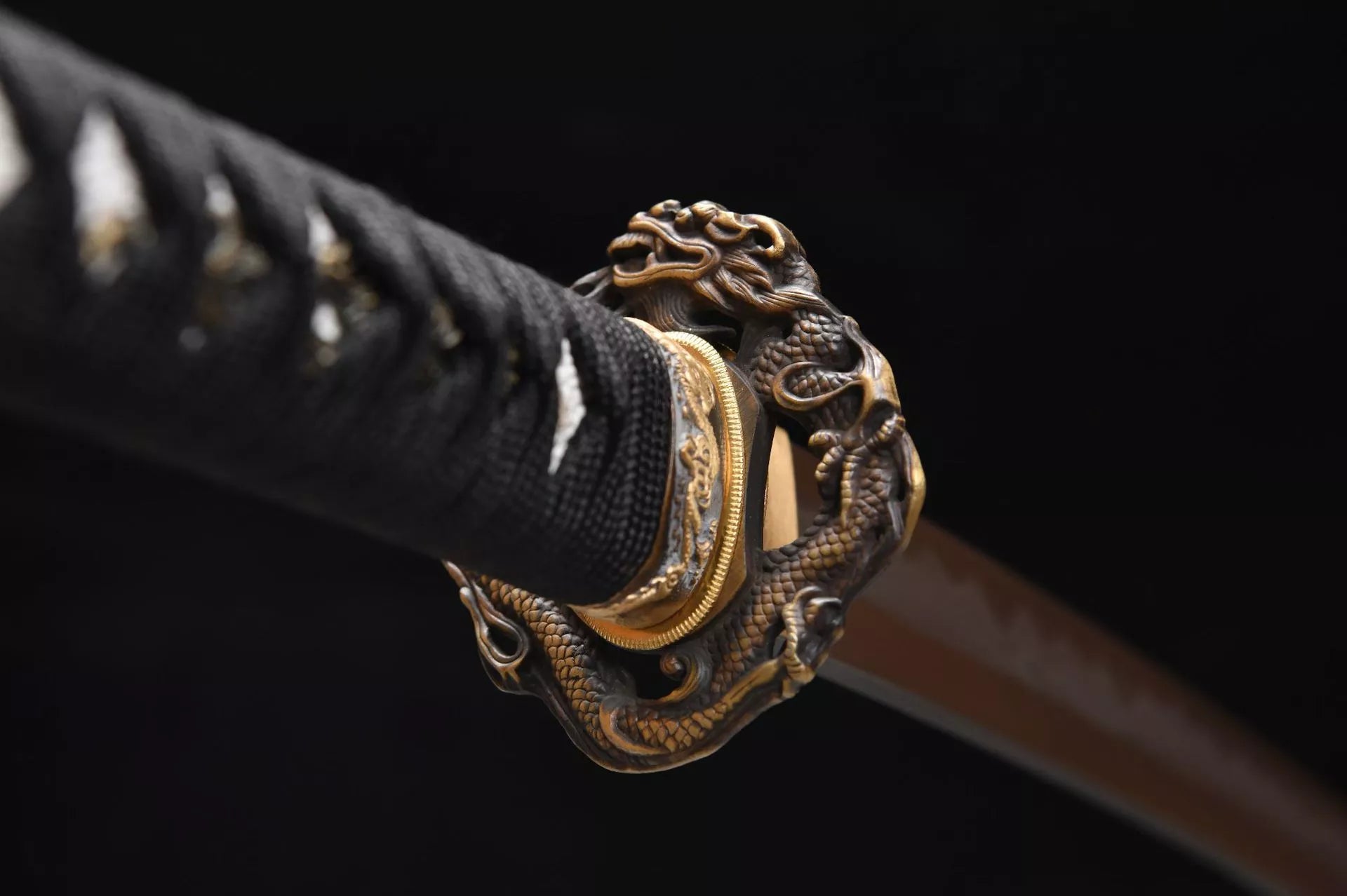 26-inch Patterned Steel Burnished Blade True Yokote Shisouken Samurai Sword - Dragon Samurai Sword Fighting