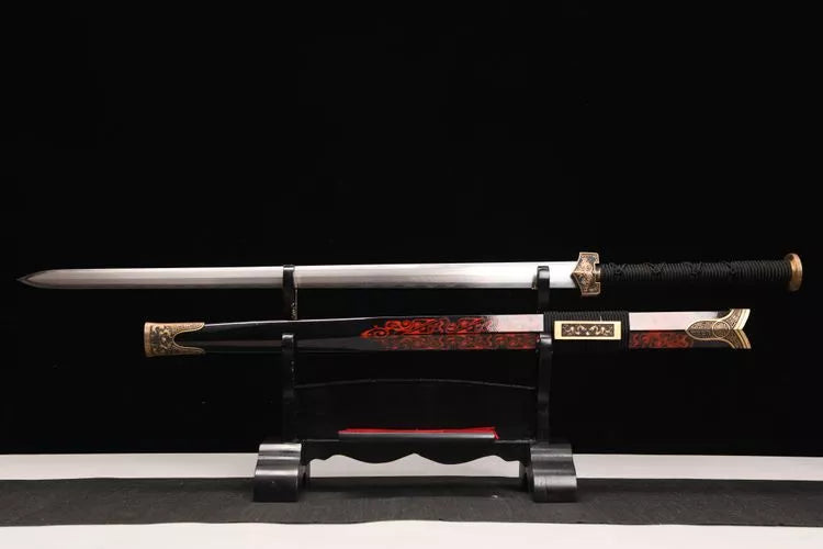 1300 New 28 inch Patterned Steel Burnt Edge Han Sword--Fulong Han Sword