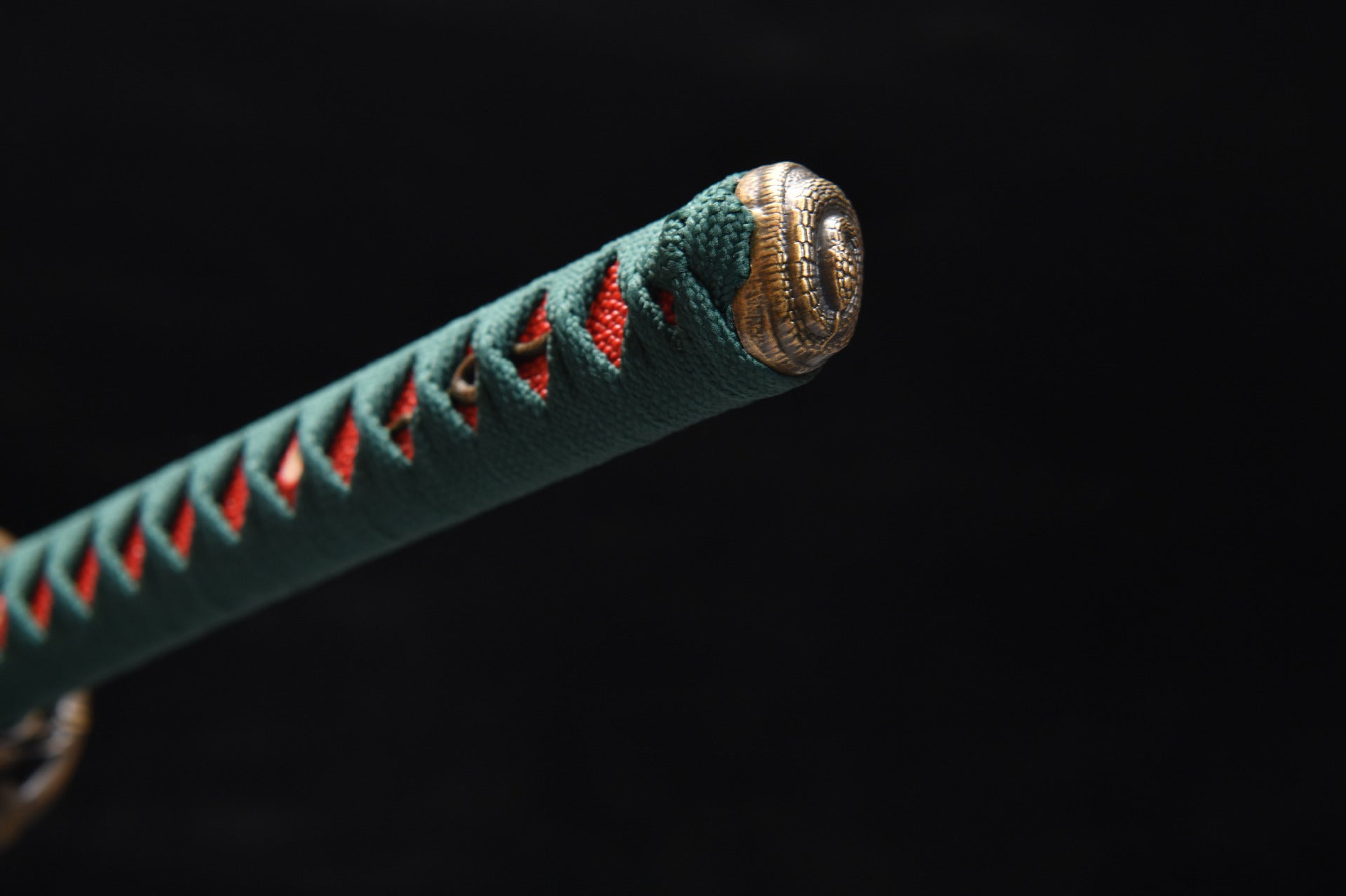 26" High Manganese Steel Samurai Sword - Bamboo Leaf Green Fighting Sword