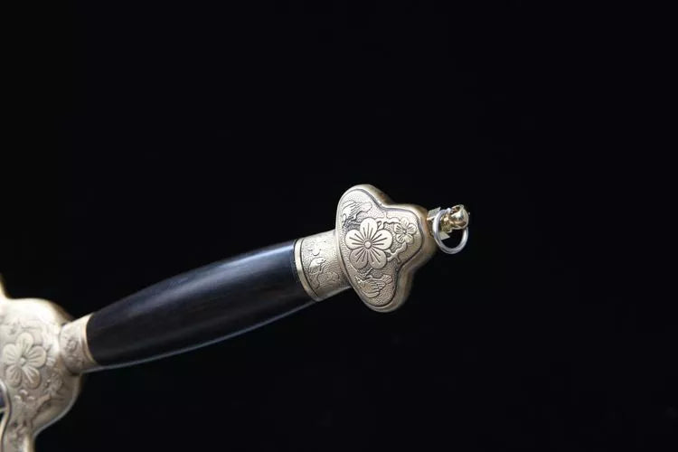 1280 Long 26" New Patterned Steel Double Slotted Clear Sword - Magpie Dengmei Sword