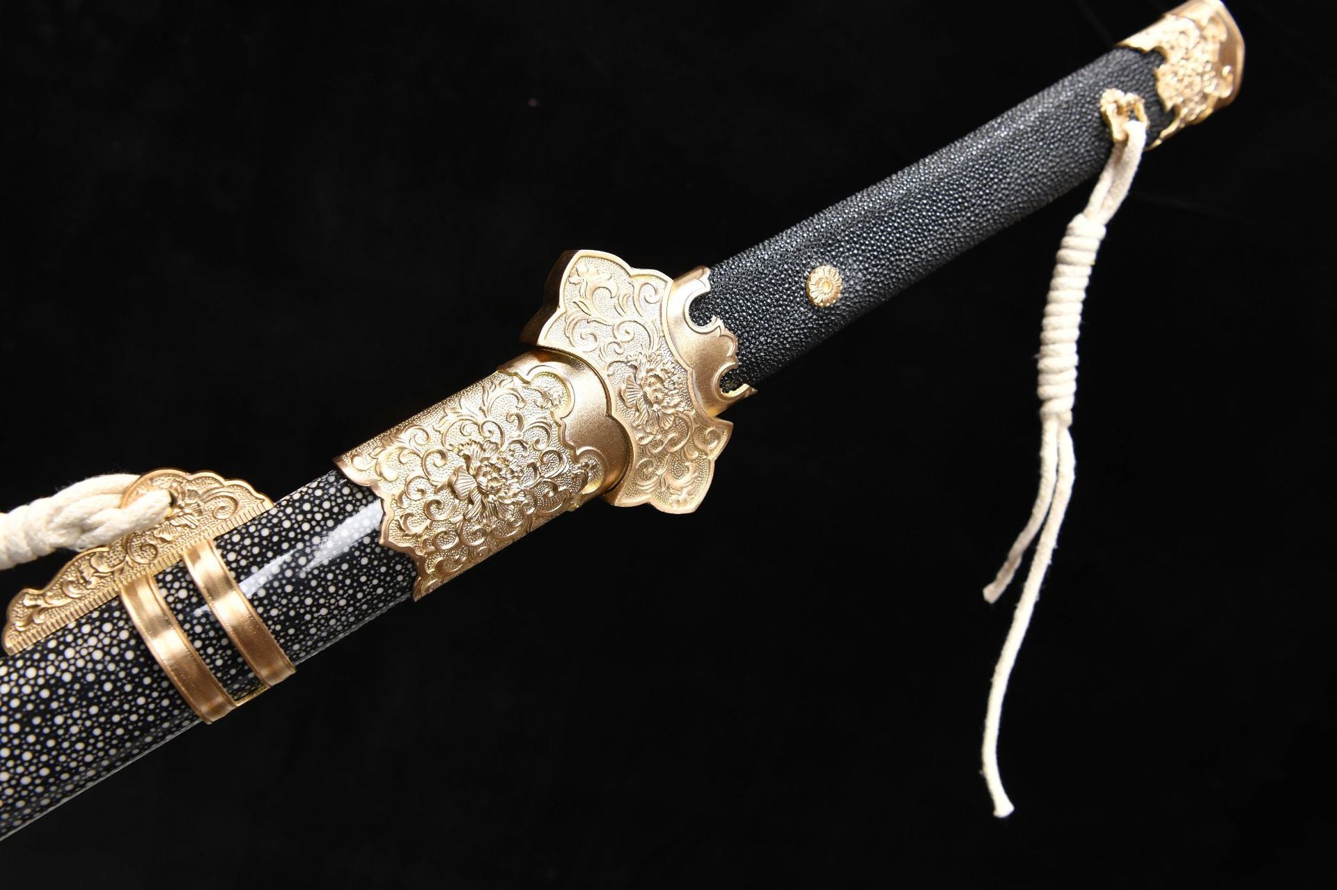 New handcrafted long 26-inch pure copper clamped steel Tang horizontal knife - Peony Knife