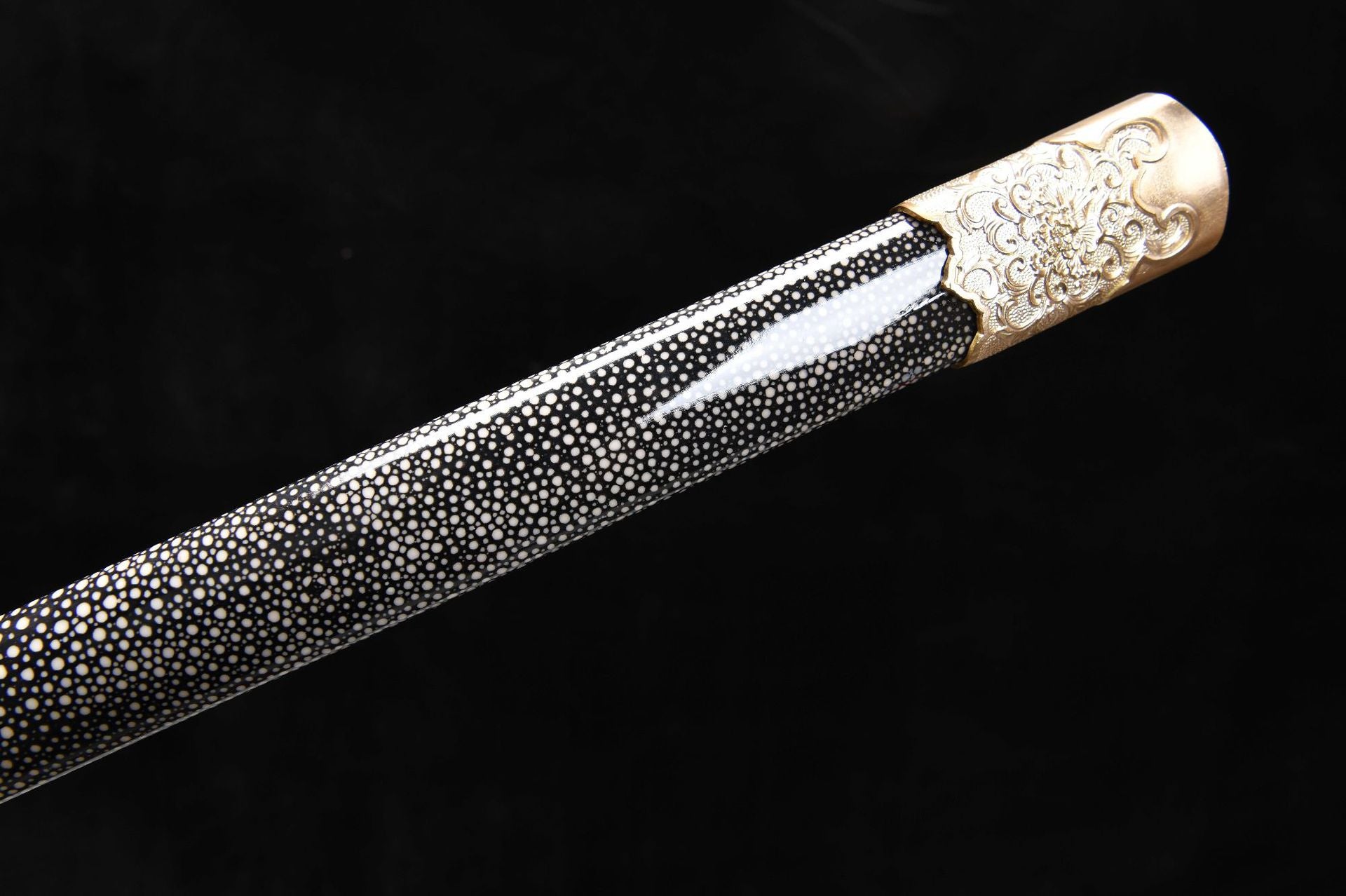 New handcrafted long 26-inch pure copper clamped steel Tang horizontal knife - Peony Knife