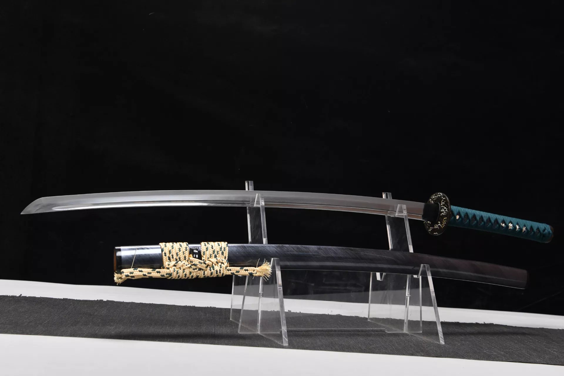 26 inch Hundred Refined Steel Straight Blade Patterned Burnished Edge Three Color Research Samurai Sword - Wave Beating Sword