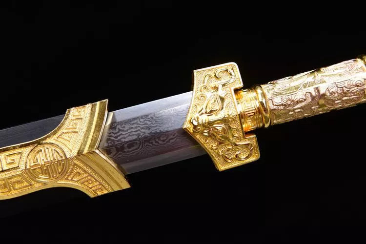 860 New 28-inch Patterned Steel Han Sword - Jin Fulong Han Sword
