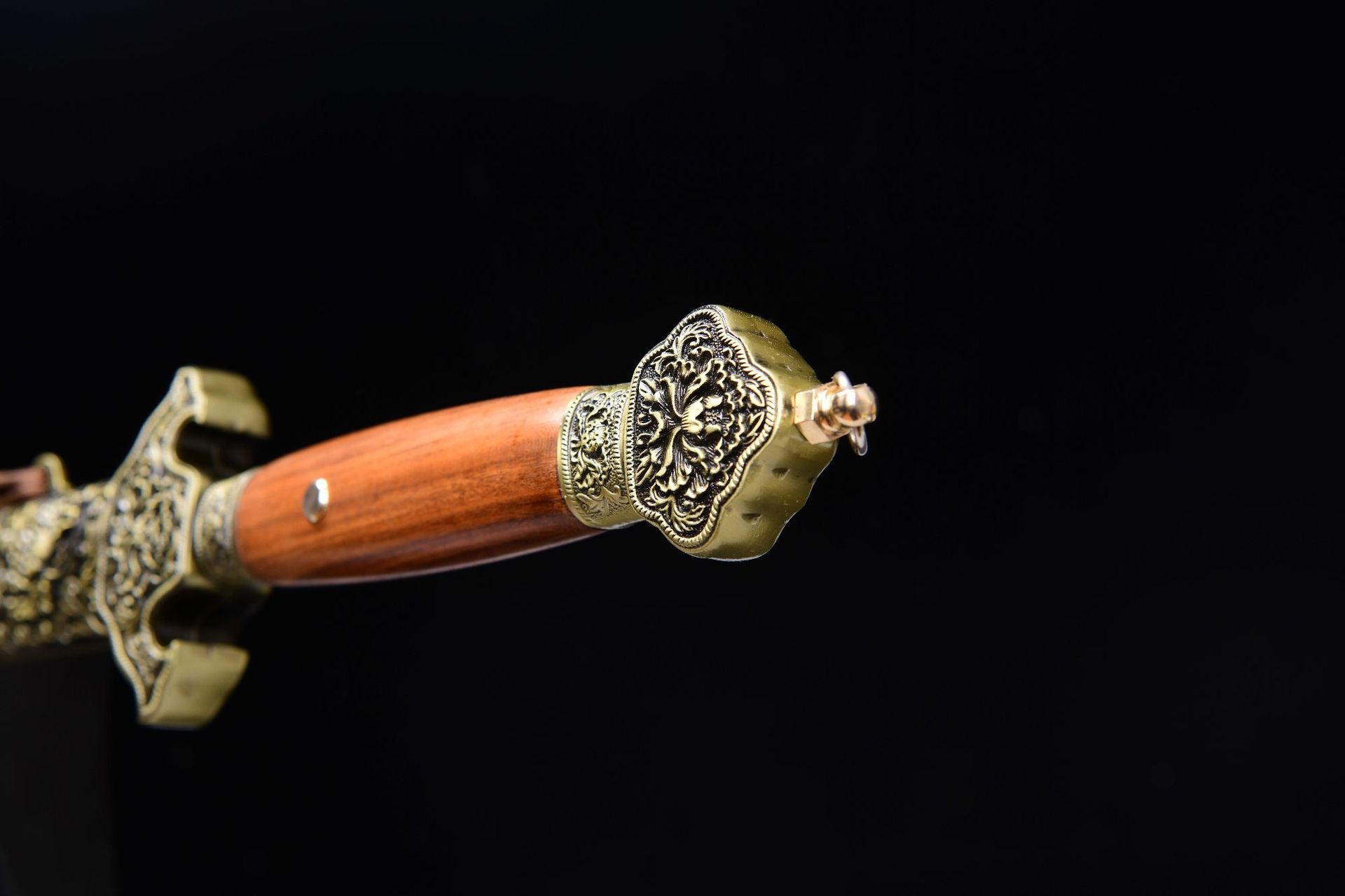 760 Long 28" Patterned Steel Clear Sword - Peony Sword