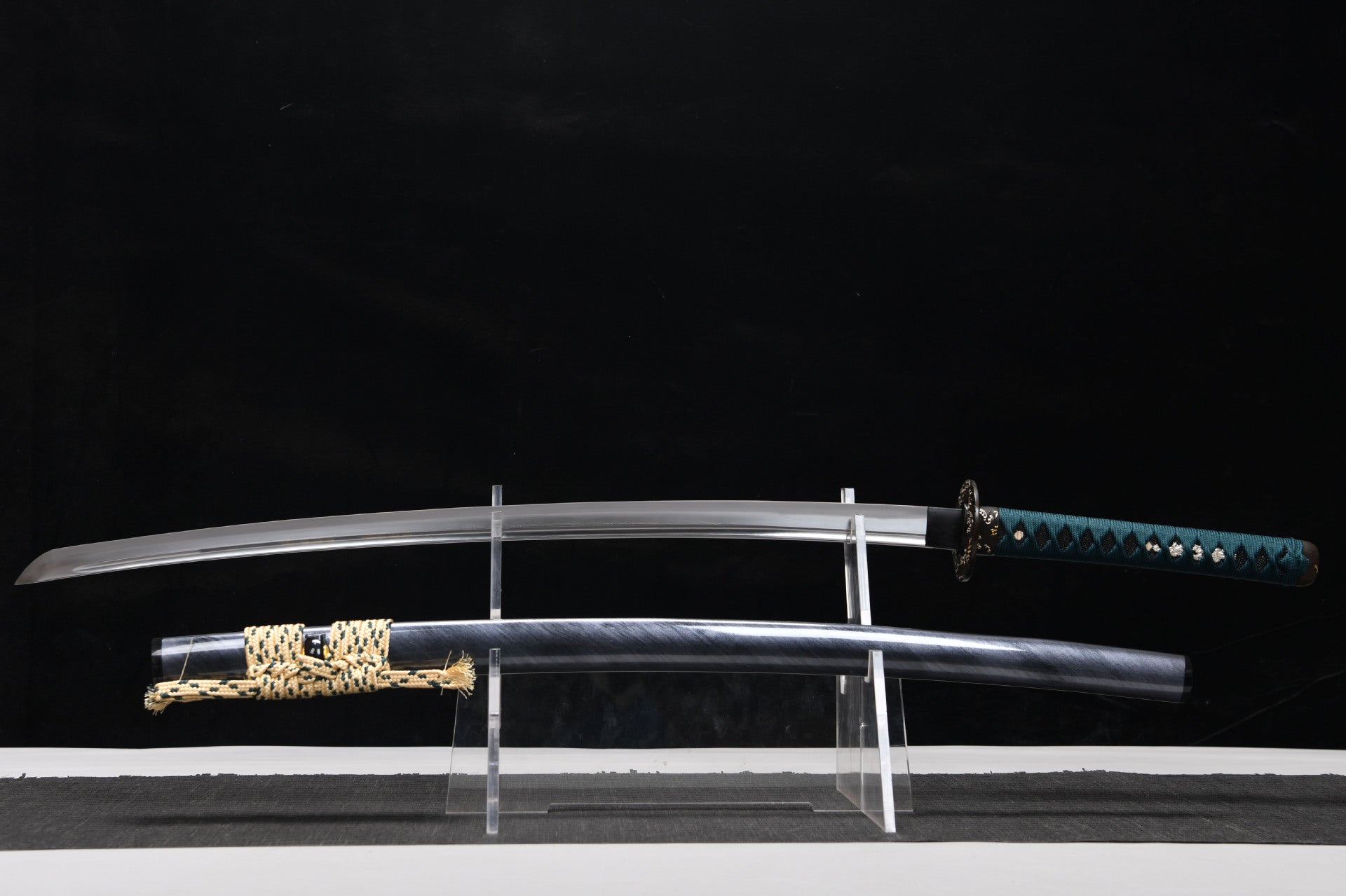 26 inch Hundred Refined Steel Straight Blade Patterned Burnished Edge Three Color Research Samurai Sword - Wave Beating Sword