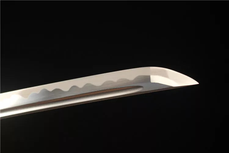 Game and animation peripherals: Finely carved alloy two-color sword set - high manganese steel imitation burnt blade pattern sticker grinding samurai sword - Ghost of Tsushima handmade special edition