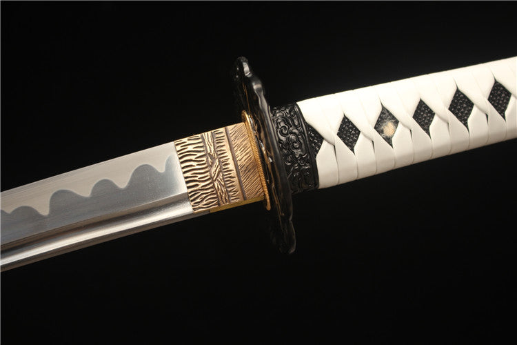 Game and anime merchandise: Finely carved alloy two-color sword suit - High manganese steel imitation burning blade pattern sticker ground samurai sword - Tsushima Soul Handcrafted special Offer Edition