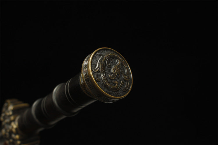 720 Medium 20" Ruyi Han Sword - Patterned Steel Thumbing Dragon Sword