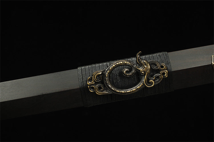 720 Medium 20" Ruyi Han Sword - Patterned Steel Thumbing Dragon Sword