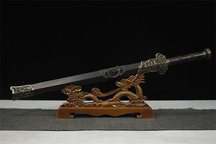 720 Medium 20" Ruyi Han Sword - Patterned Steel Thumbing Dragon Sword
