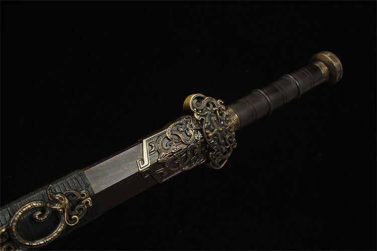 720 Medium 20" Ruyi Han Sword - Patterned Steel Thumbing Dragon Sword