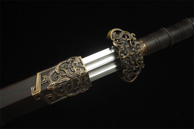 720 Medium 20" Ruyi Han Sword - Patterned Steel Thumbing Dragon Sword