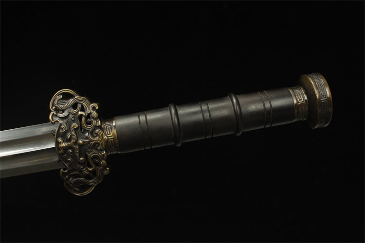 720 Medium 20" Ruyi Han Sword - Patterned Steel Thumbing Dragon Sword