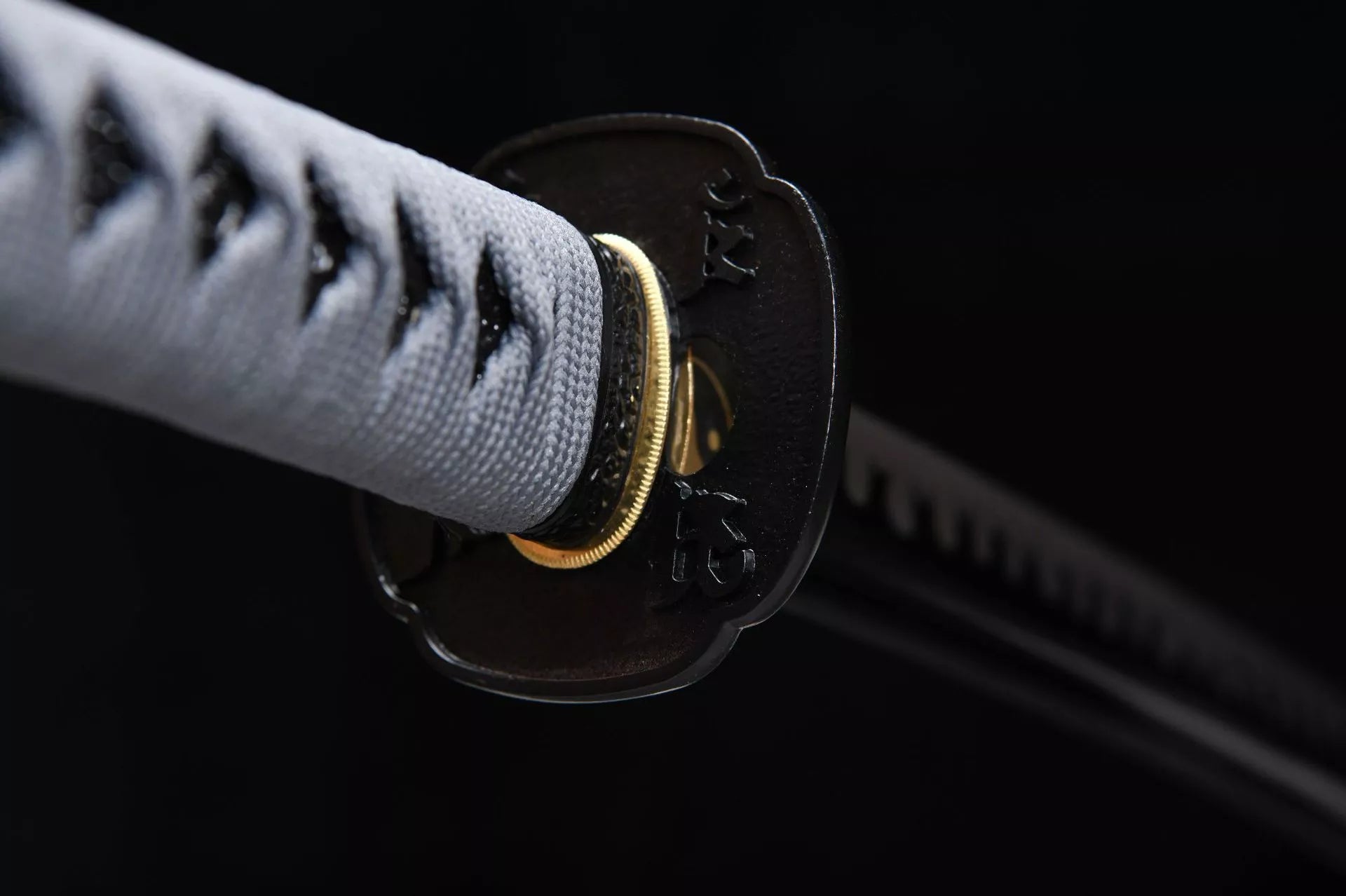 26-inch High Manganese Steel Blackened Katana - Sanskrit Uchiha (Manganese Steel Edition)