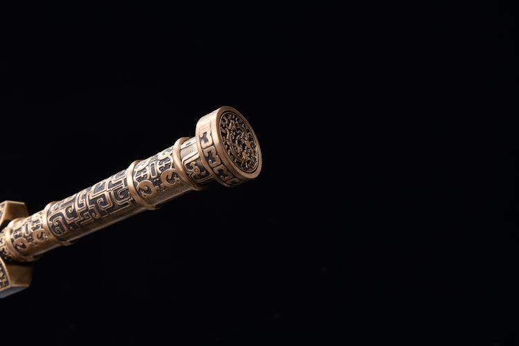 1700 New 28-inch Feather Patterned Floral Steel Han Sword - Imperial Han Sword
