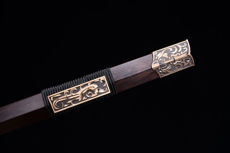1700 New 28-inch Feather Patterned Floral Steel Han Sword - Imperial Han Sword