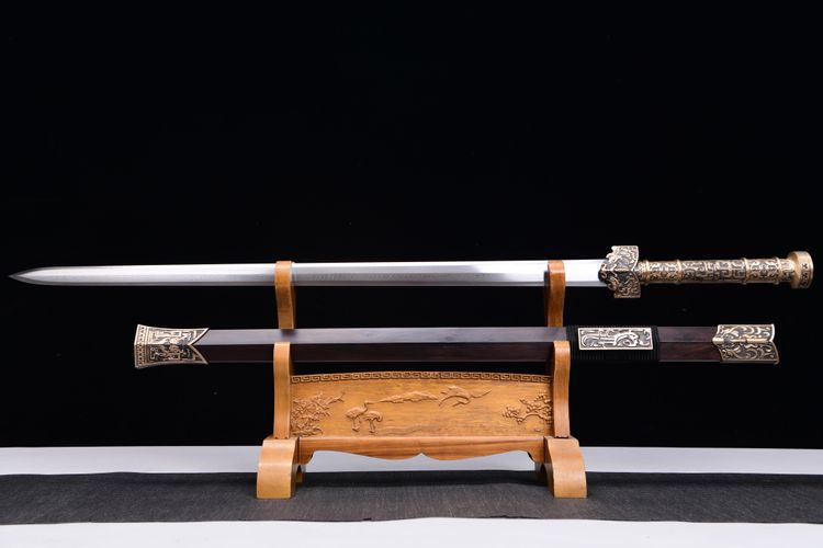 1700 New 28-inch Feather Patterned Floral Steel Han Sword - Imperial Han Sword