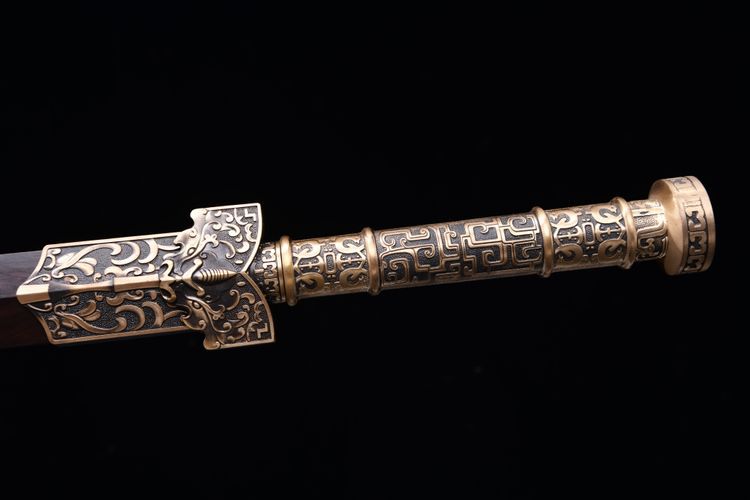 1700 New 28-inch Feather Patterned Floral Steel Han Sword - Imperial Han Sword