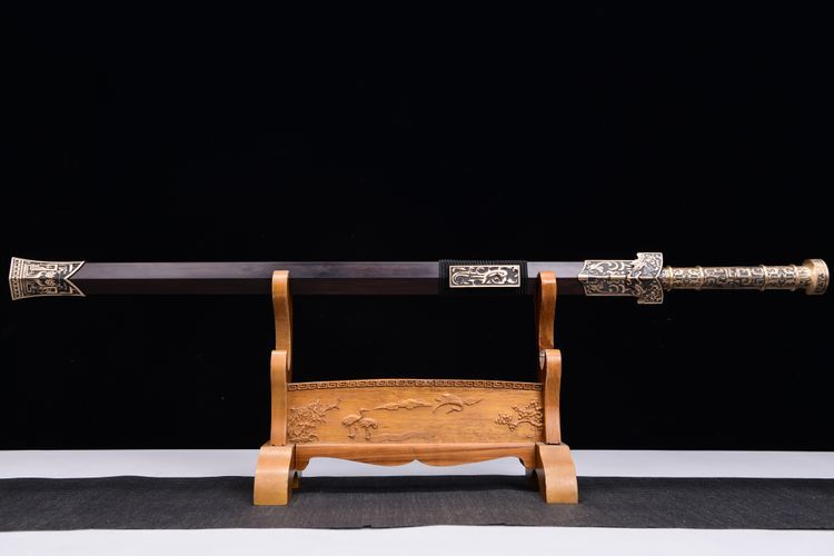 1700 New 28-inch Feather Patterned Floral Steel Han Sword - Imperial Han Sword