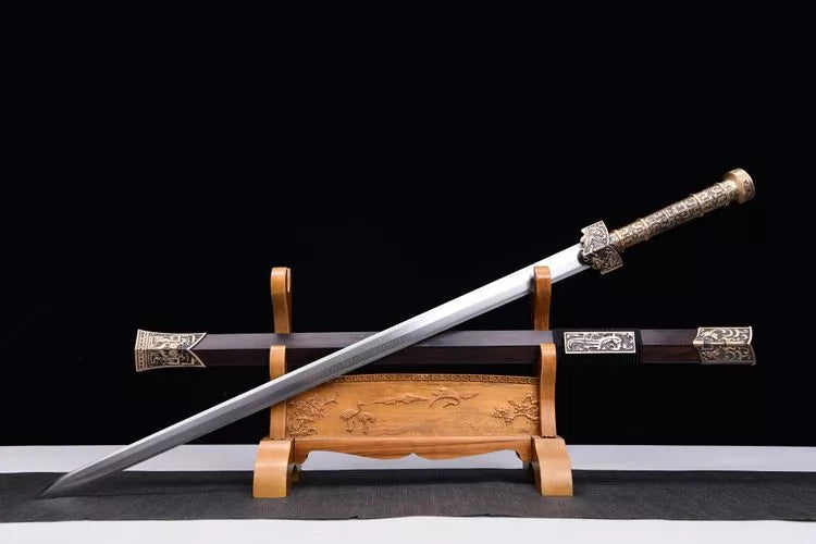 1700 New 28-inch Feather Patterned Floral Steel Han Sword - Imperial Han Sword