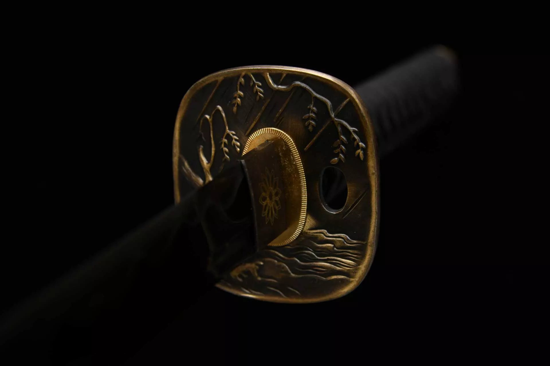 26-inch Carbon Steel Blued and Whitened Katana - Ninja Katana