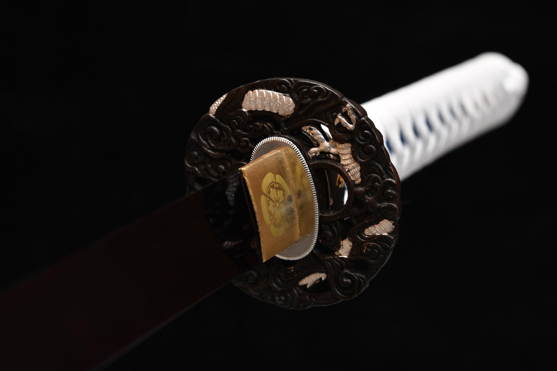 New Handcrafted Long 26-inch pure copper gilded twist-patterned steel samurai Sword - Yunlong Saber