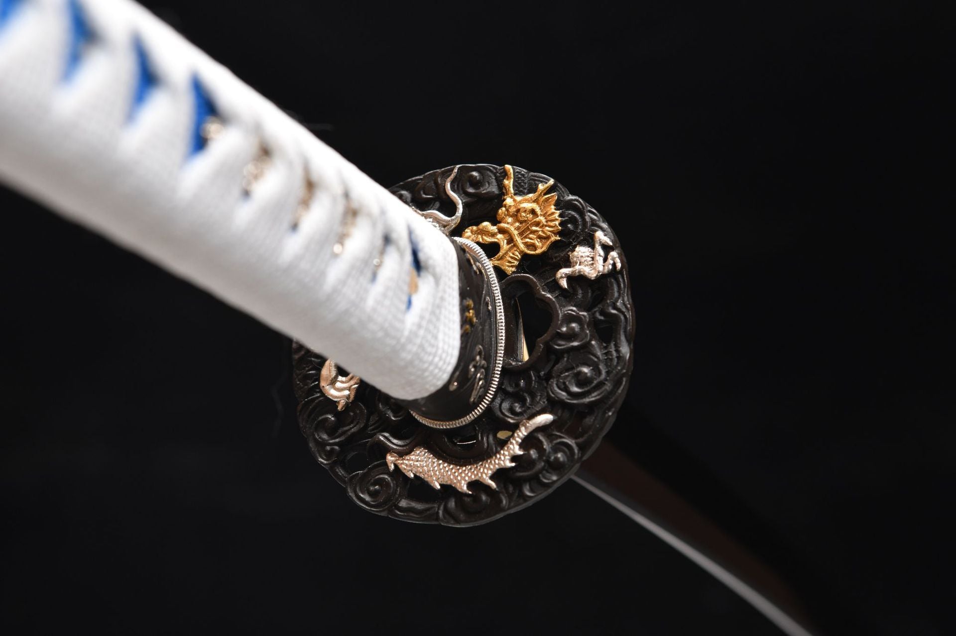New Handcrafted Long 26-inch pure copper gilded twist-patterned steel samurai Sword - Yunlong Saber
